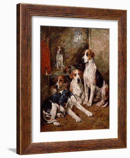 In the Kennel (Oil on Canvas)-John Emms-Framed Giclee Print