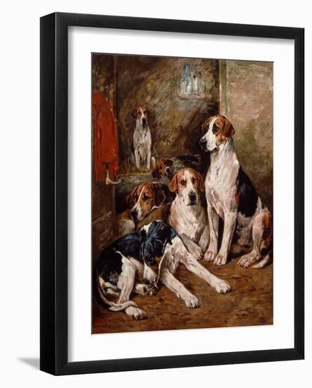 In the Kennel (Oil on Canvas)-John Emms-Framed Giclee Print