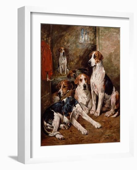 In the Kennel (Oil on Canvas)-John Emms-Framed Giclee Print