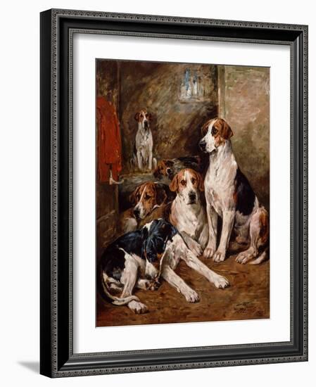 In the Kennel (Oil on Canvas)-John Emms-Framed Giclee Print