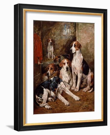 In the Kennel (Oil on Canvas)-John Emms-Framed Giclee Print