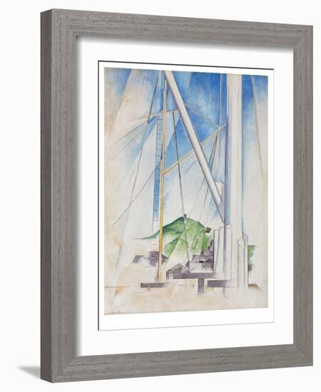 In the Key of Blue, C.1919 (Tempera & Pencil on Board)-Charles Demuth-Framed Giclee Print