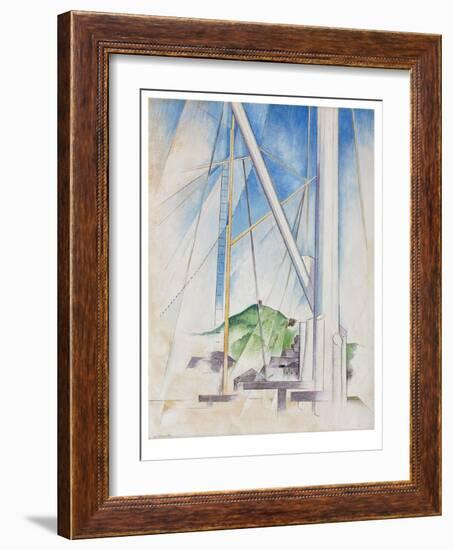 In the Key of Blue, C.1919 (Tempera & Pencil on Board)-Charles Demuth-Framed Giclee Print