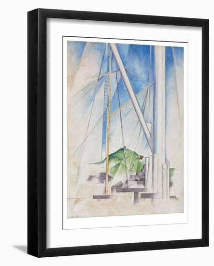In the Key of Blue, C.1919 (Tempera & Pencil on Board)-Charles Demuth-Framed Giclee Print
