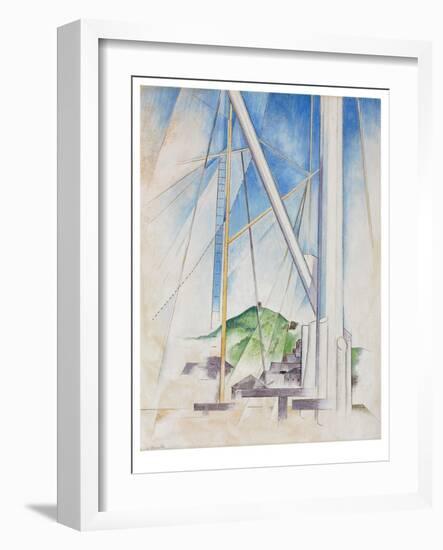 In the Key of Blue, C.1919 (Tempera & Pencil on Board)-Charles Demuth-Framed Giclee Print