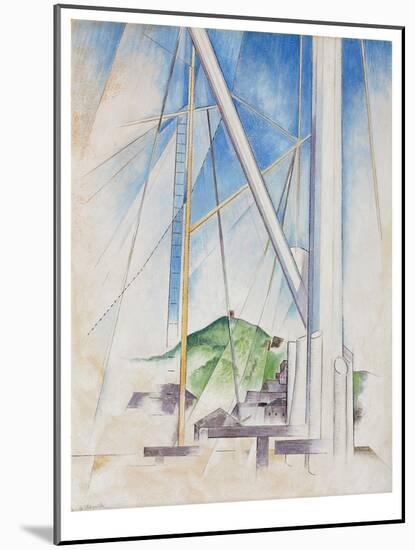 In the Key of Blue, C.1919 (Tempera & Pencil on Board)-Charles Demuth-Mounted Giclee Print