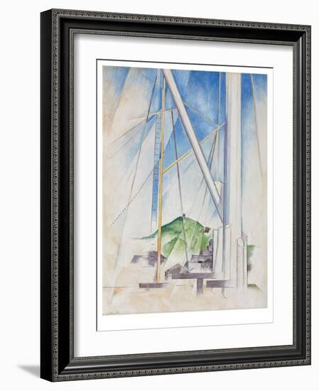 In the Key of Blue, C.1919 (Tempera & Pencil on Board)-Charles Demuth-Framed Giclee Print