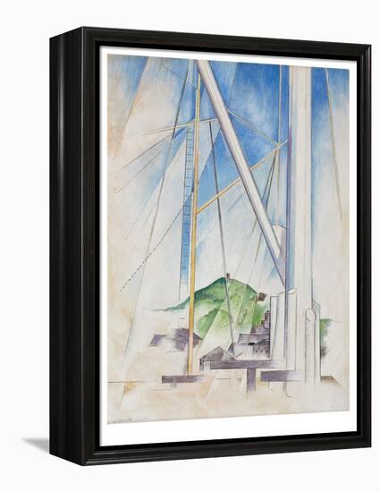 In the Key of Blue, C.1919 (Tempera & Pencil on Board)-Charles Demuth-Framed Premier Image Canvas