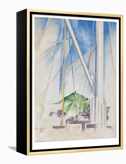 In the Key of Blue, C.1919 (Tempera & Pencil on Board)-Charles Demuth-Framed Premier Image Canvas