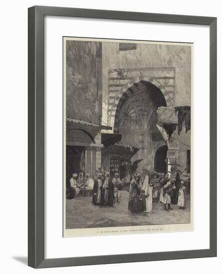 In the Khan El-Khalily at Cairo, Egyptian Traders from the Red Sea-Charles Auguste Loye-Framed Giclee Print