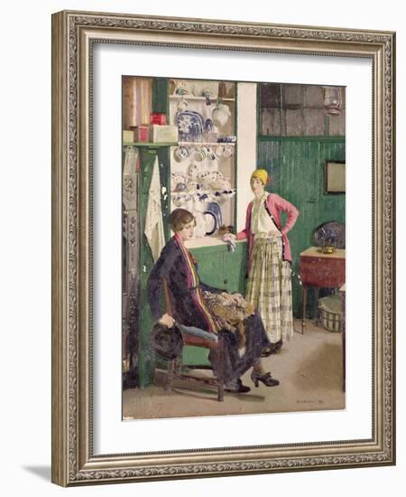 In the Kitchen, 1918-Harold Harvey-Framed Giclee Print