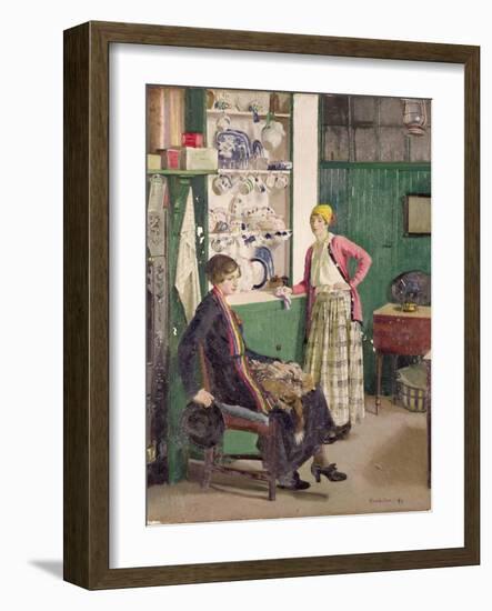 In the Kitchen, 1918-Harold Harvey-Framed Giclee Print