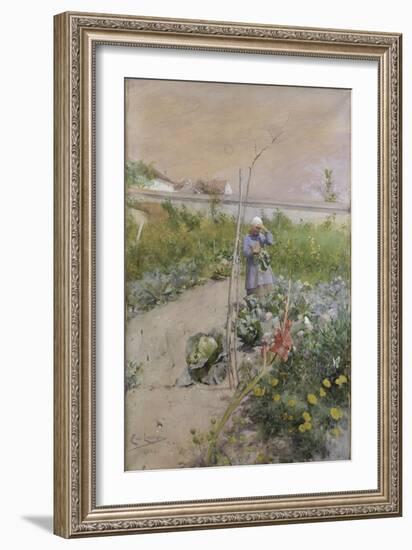 In the Kitchen Garden, 1883-Carl Larsson-Framed Giclee Print