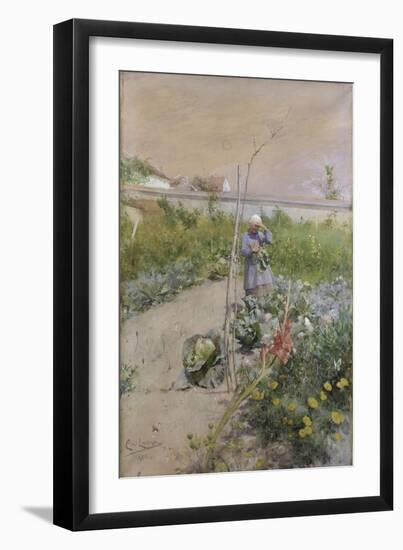 In the Kitchen Garden, 1883-Carl Larsson-Framed Giclee Print