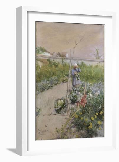 In the Kitchen Garden, 1883-Carl Larsson-Framed Giclee Print