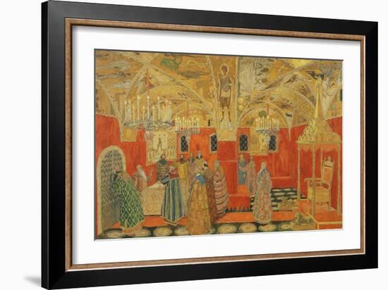 In the Kremlin, Scene from the Opera 'Boris Godunov' by M. Mussorgsky-Aleksandr Jakovlevic Golovin-Framed Giclee Print