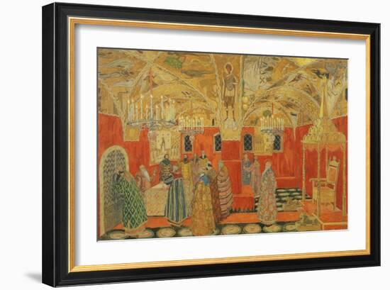 In the Kremlin, Scene from the Opera 'Boris Godunov' by M. Mussorgsky-Aleksandr Jakovlevic Golovin-Framed Giclee Print