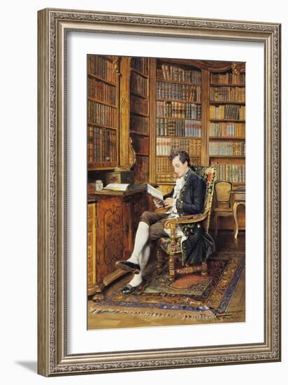In the Library-Johann Hamza-Framed Giclee Print