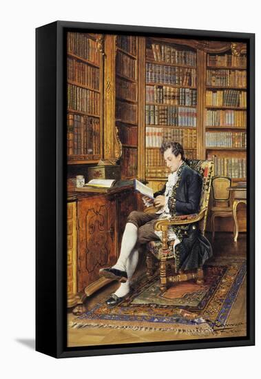 In the Library-Johann Hamza-Framed Premier Image Canvas