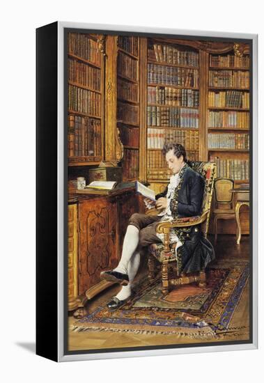 In the Library-Johann Hamza-Framed Premier Image Canvas