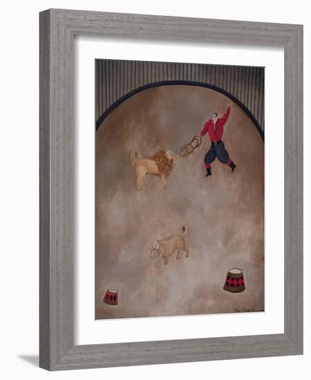 In the Lions' Cage, 1980-Mary Stuart-Framed Giclee Print