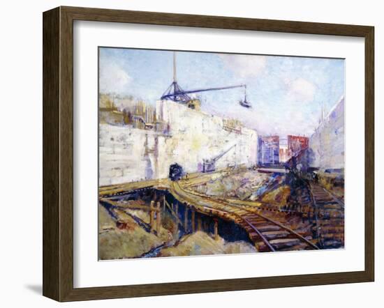 In the Lock, Miraflores, 1913 (Oil on Canvas)-Alson Skinner Clark-Framed Giclee Print