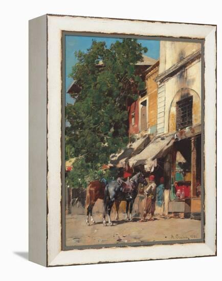 In the Marketplace, Istanbul, 1881 (Oil on Canvas)-Alberto Pasini-Framed Premier Image Canvas