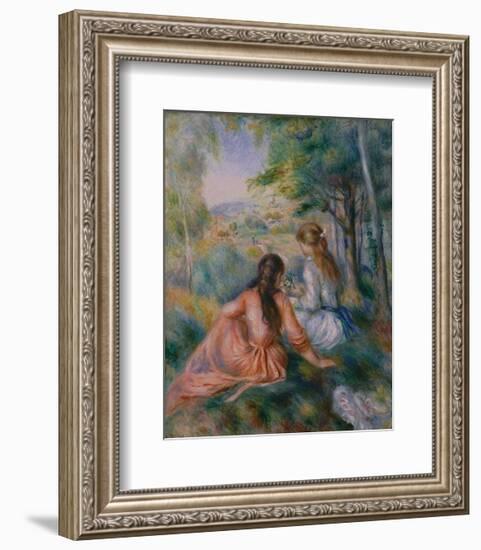 In the Meadow-Pierre-Auguste Renoir-Framed Art Print