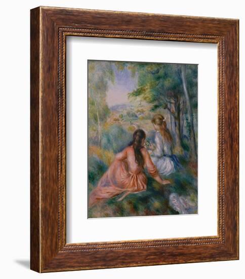 In the Meadow-Pierre-Auguste Renoir-Framed Art Print