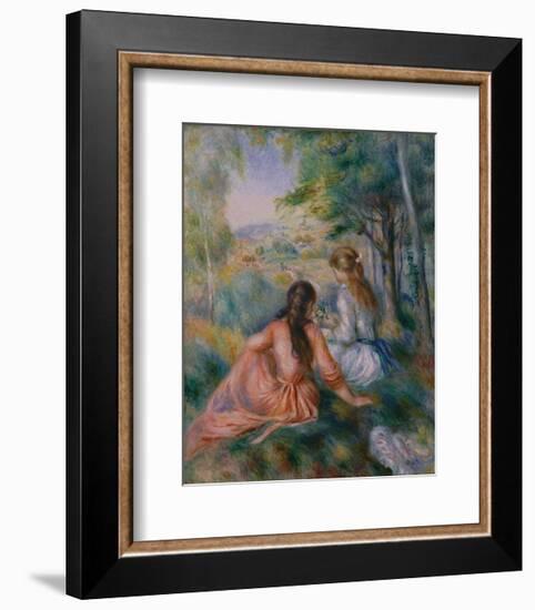 In the Meadow-Pierre-Auguste Renoir-Framed Art Print