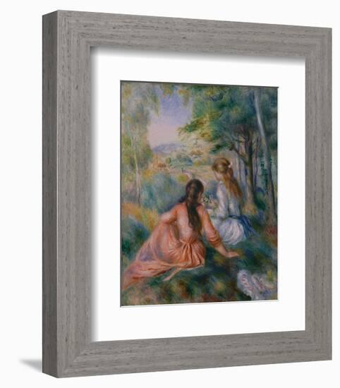 In the Meadow-Pierre-Auguste Renoir-Framed Art Print