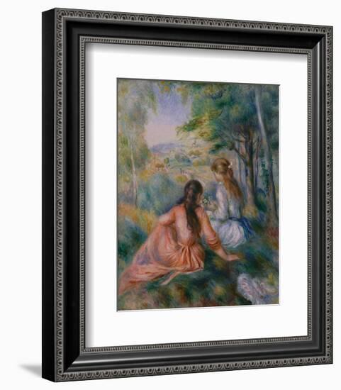 In the Meadow-Pierre-Auguste Renoir-Framed Art Print