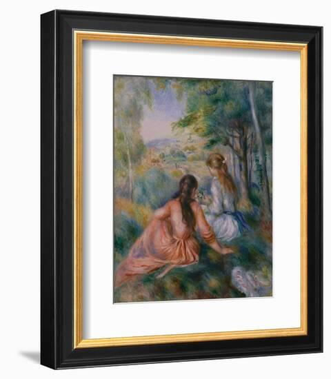 In the Meadow-Pierre-Auguste Renoir-Framed Art Print