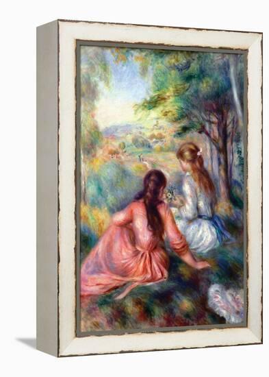 In The Meadow-Pierre-Auguste Renoir-Framed Stretched Canvas