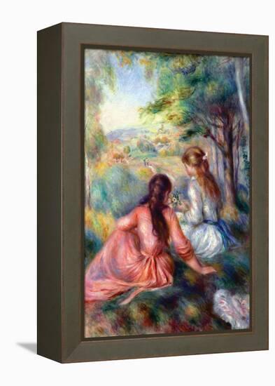 In The Meadow-Pierre-Auguste Renoir-Framed Stretched Canvas