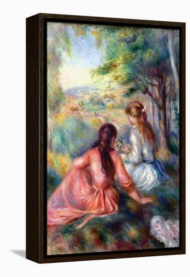 In The Meadow-Pierre-Auguste Renoir-Framed Stretched Canvas