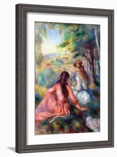 In The Meadow-Pierre-Auguste Renoir-Framed Art Print