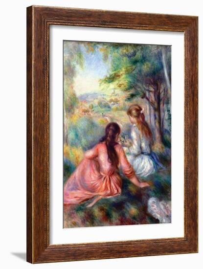 In The Meadow-Pierre-Auguste Renoir-Framed Art Print