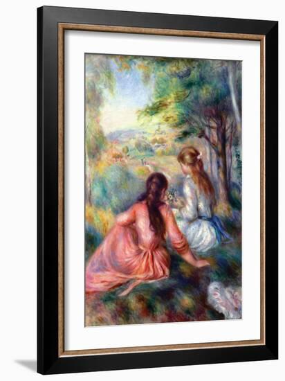 In The Meadow-Pierre-Auguste Renoir-Framed Art Print