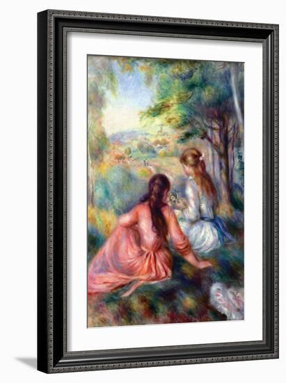 In The Meadow-Pierre-Auguste Renoir-Framed Art Print