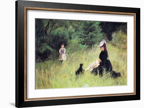 In the Meadow-Berthe Morisot-Framed Art Print