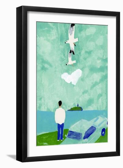 In the middle of a drive. A man looking up at the sky, 2017-Hiroyuki Izutsu-Framed Giclee Print