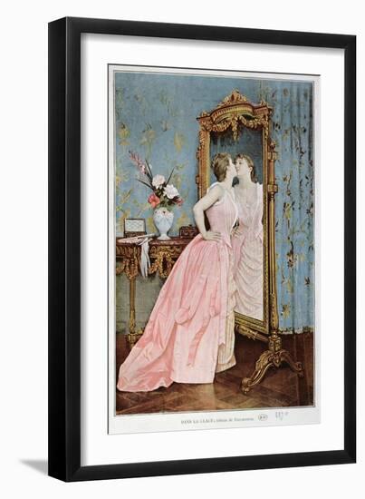 In the Mirror, 1890-Auguste Toulmouche-Framed Giclee Print