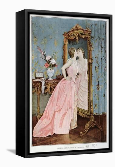 In the Mirror, 1890-Auguste Toulmouche-Framed Premier Image Canvas