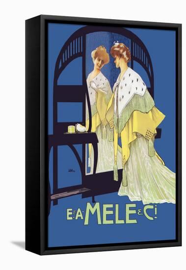 In the Mirror-Leopoldo Metlicovitz-Framed Stretched Canvas