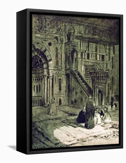 In the Mosque of the Sultan Hassan, Cairo, Egypt, 1928-Louis Cabanes-Framed Premier Image Canvas