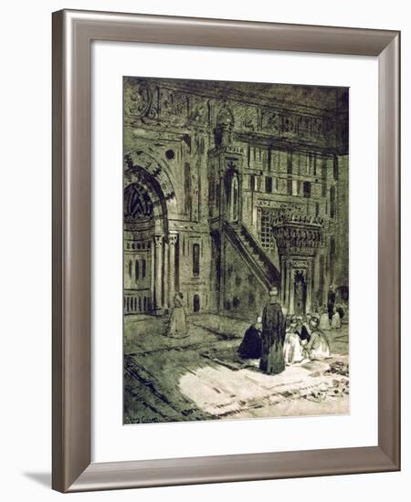 In the Mosque of the Sultan Hassan, Cairo, Egypt, 1928-Louis Cabanes-Framed Giclee Print