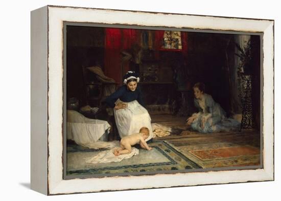 In the Nursery, 1885-Albert Gustaf Aristides Edelfelt-Framed Premier Image Canvas