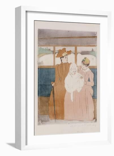 In the Omnibus, 1890-1891-Mary Cassatt-Framed Giclee Print