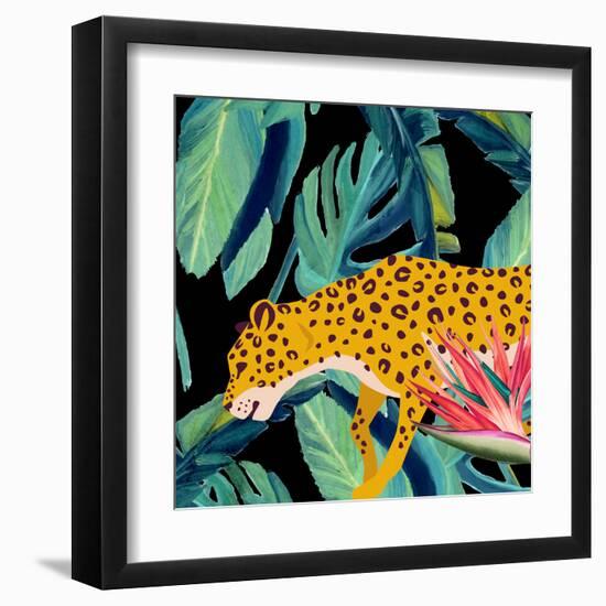 In the Palms Leopards 2-Kimberly Allen-Framed Art Print